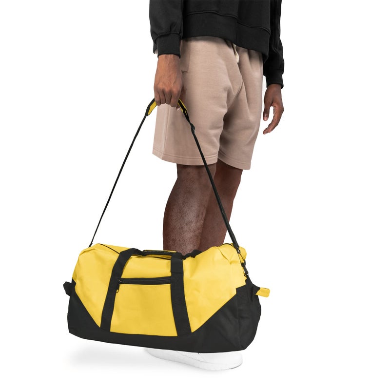 Dalix 21'' Large Duffle Bag with Adjustable Strap (Gold/Yellow) - Image 5